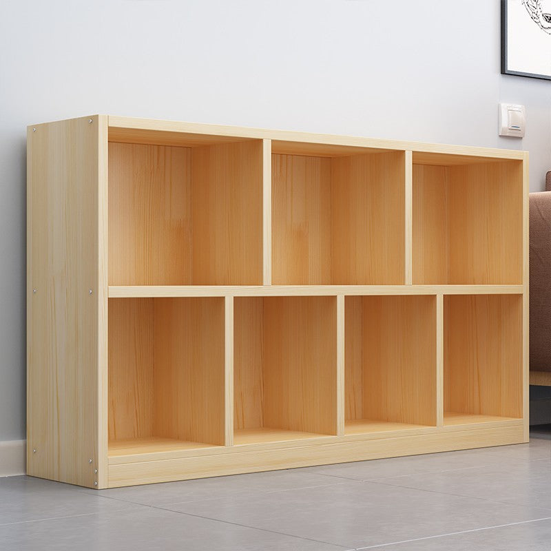 Contemporary Closed Back Book Shelf Wood Horizontal Bookshelf for Office 47.2"L x 9.4"W x 23.6"H Light Brown Clearhalo 'Bookcases' 'furn' 'furn_bookcases' 'Furniture' 'Office Furniture' 6343022