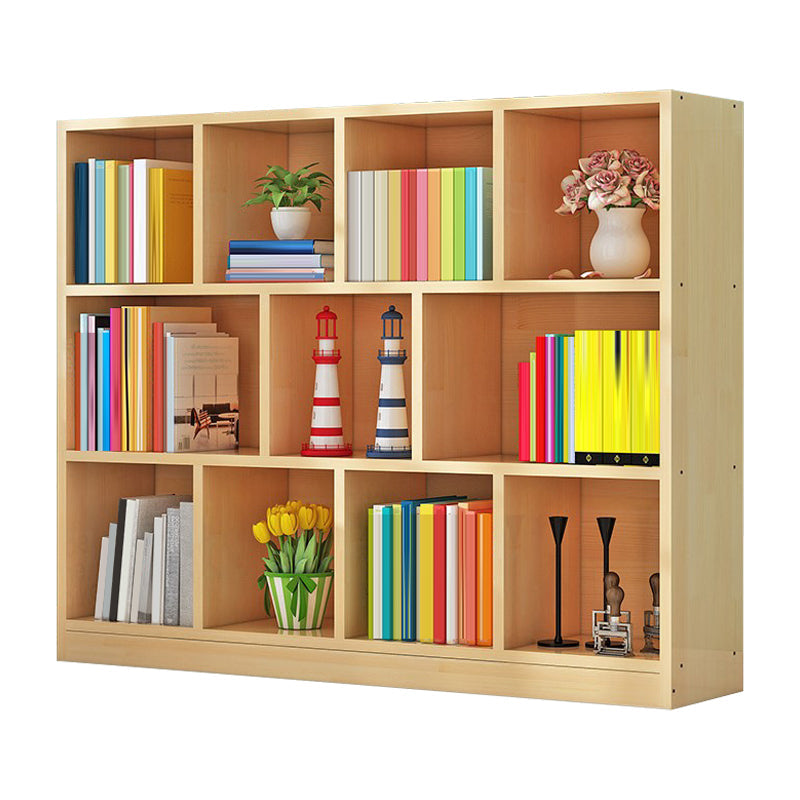 Contemporary Closed Back Book Shelf Wood Horizontal Bookshelf for Office Light Brown Clearhalo 'Bookcases' 'furn' 'furn_bookcases' 'Furniture' 'Office Furniture' 6343025