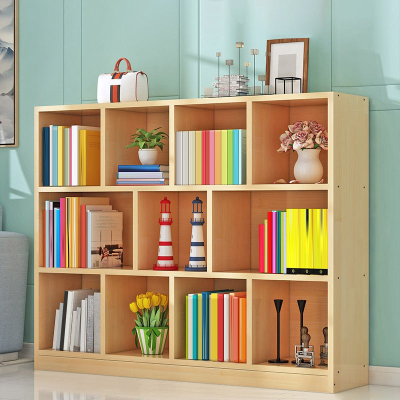 Contemporary Closed Back Book Shelf Wood Horizontal Bookshelf for Office 55.1"L x 9.4"W x 45.3"H Light Brown Clearhalo 'Bookcases' 'furn' 'furn_bookcases' 'Furniture' 'Office Furniture' 6343026