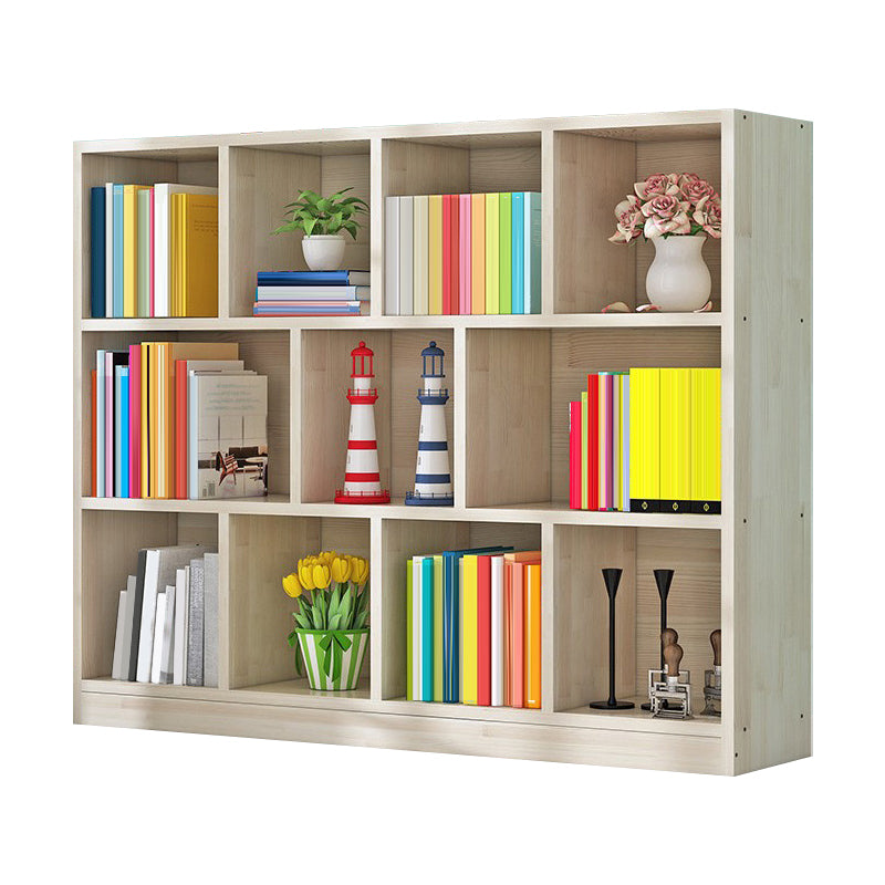 Contemporary Closed Back Book Shelf Wood Horizontal Bookshelf for Office Natural Clearhalo 'Bookcases' 'furn' 'furn_bookcases' 'Furniture' 'Office Furniture' 6343031