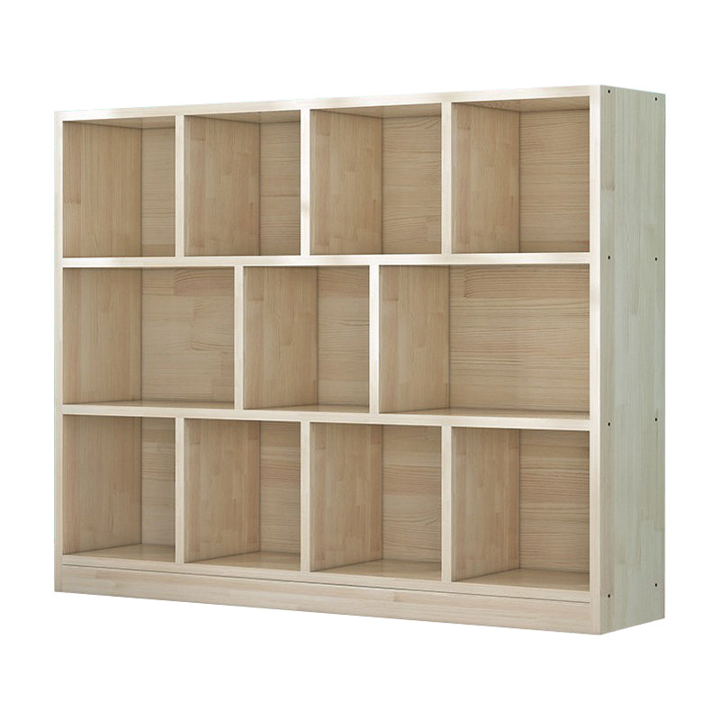 Contemporary Closed Back Book Shelf Wood Horizontal Bookshelf for Office 63"L x 9.4"W x 45.3"H Natural Clearhalo 'Bookcases' 'furn' 'furn_bookcases' 'Furniture' 'Office Furniture' 6343033