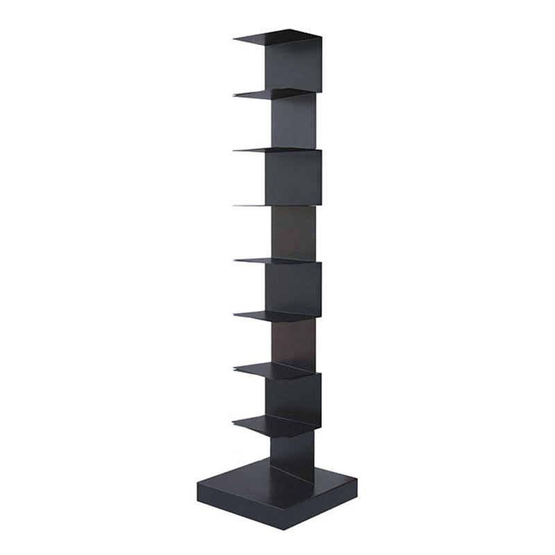 Contemporary Steel Bookshelf Geometric Shelf Bookcase for Study Room 13.8"L x 13.8"W x 56.7"H Black Clearhalo 'Bookcases' 'furn' 'furn_bookcases' 'Furniture' 'Office Furniture' 6343060