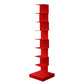 Contemporary Steel Bookshelf Geometric Shelf Bookcase for Study Room 13.8"L x 13.8"W x 56.7"H Red Clearhalo 'Bookcases' 'furn' 'furn_bookcases' 'Furniture' 'Office Furniture' 6343082