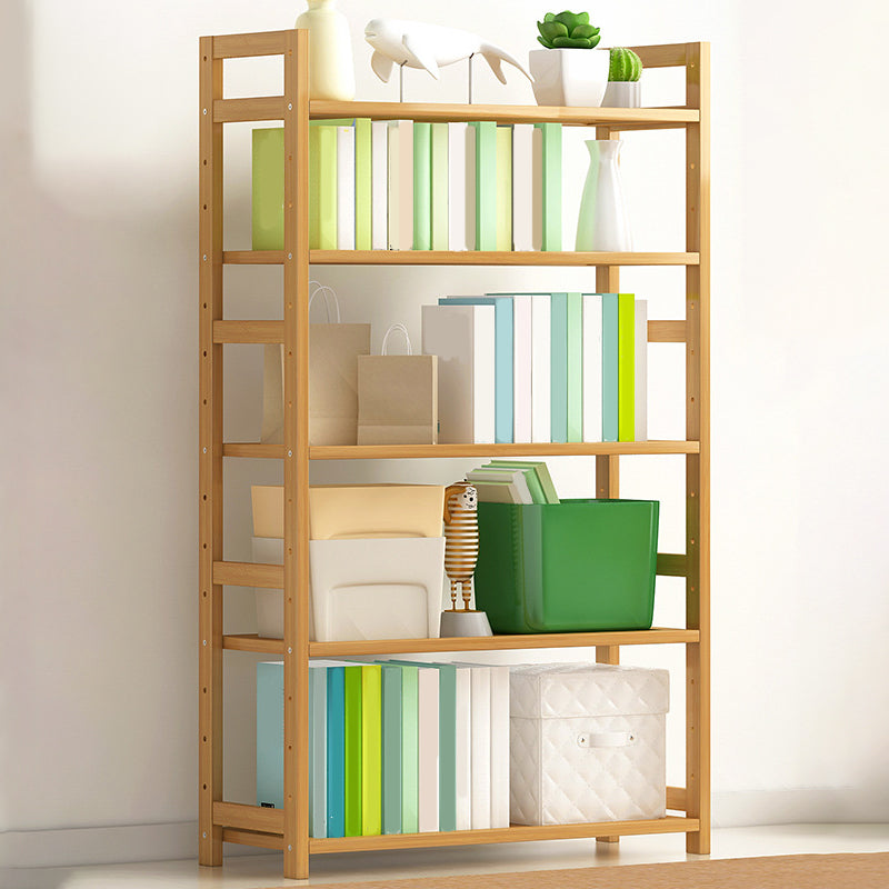 Etagere Contemporary Bookshelf Vertical Open Bamboo Shelf Bookcase for Home 27.6"L x 9.8"W x 49.2"H Wood Clearhalo 'Bookcases' 'furn' 'furn_bookcases' 'Furniture' 'Office Furniture' 6343098