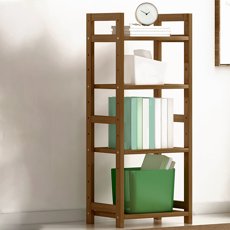 Etagere Contemporary Bookshelf Vertical Open Bamboo Shelf Bookcase for Home 13.8"L x 9.8"W x 37.4"H Tan Clearhalo 'Bookcases' 'furn' 'furn_bookcases' 'Furniture' 'Office Furniture' 6343102