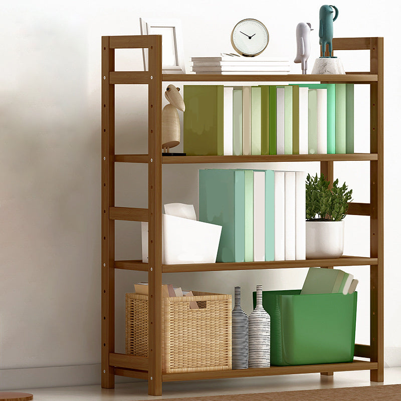 Etagere Contemporary Bookshelf Vertical Open Bamboo Shelf Bookcase for Home 27.6"L x 9.8"W x 37.4"H Tan Clearhalo 'Bookcases' 'furn' 'furn_bookcases' 'Furniture' 'Office Furniture' 6343103