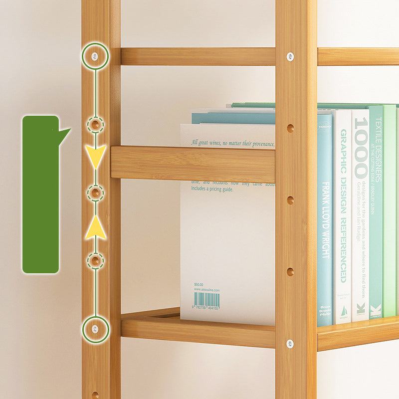 Etagere Contemporary Bookshelf Vertical Open Bamboo Shelf Bookcase for Home Clearhalo 'Bookcases' 'furn' 'furn_bookcases' 'Furniture' 'Office Furniture' 6343106