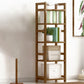 Etagere Contemporary Bookshelf Vertical Open Bamboo Shelf Bookcase for Home 13.8"L x 9.8"W x 49.2"H Tan Clearhalo 'Bookcases' 'furn' 'furn_bookcases' 'Furniture' 'Office Furniture' 6343107