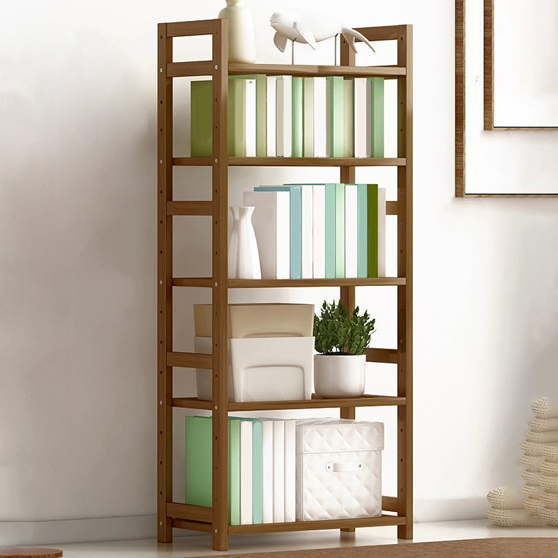 Etagere Contemporary Bookshelf Vertical Open Bamboo Shelf Bookcase for Home 19.7"L x 9.8"W x 49.2"H Tan Clearhalo 'Bookcases' 'furn' 'furn_bookcases' 'Furniture' 'Office Furniture' 6343109