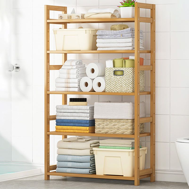 Etagere Contemporary Bookshelf Vertical Open Bamboo Shelf Bookcase for Home Clearhalo 'Bookcases' 'furn' 'furn_bookcases' 'Furniture' 'Office Furniture' 6343114