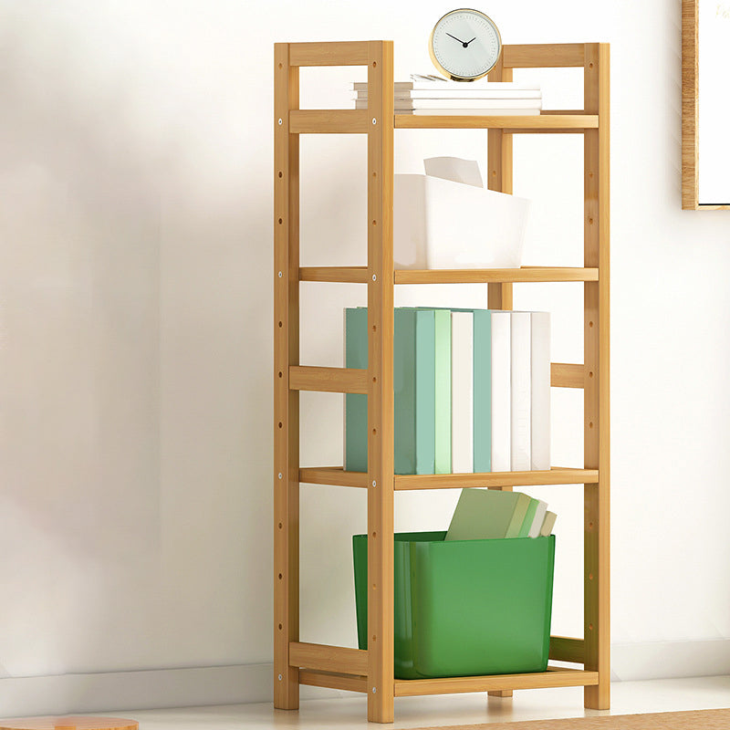 Etagere Contemporary Bookshelf Vertical Open Bamboo Shelf Bookcase for Home 13.8"L x 9.8"W x 37.4"H Wood Clearhalo 'Bookcases' 'furn' 'furn_bookcases' 'Furniture' 'Office Furniture' 6343119