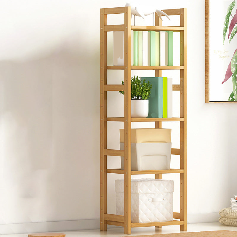 Etagere Contemporary Bookshelf Vertical Open Bamboo Shelf Bookcase for Home 13.8"L x 9.8"W x 49.2"H Wood Clearhalo 'Bookcases' 'furn' 'furn_bookcases' 'Furniture' 'Office Furniture' 6343122