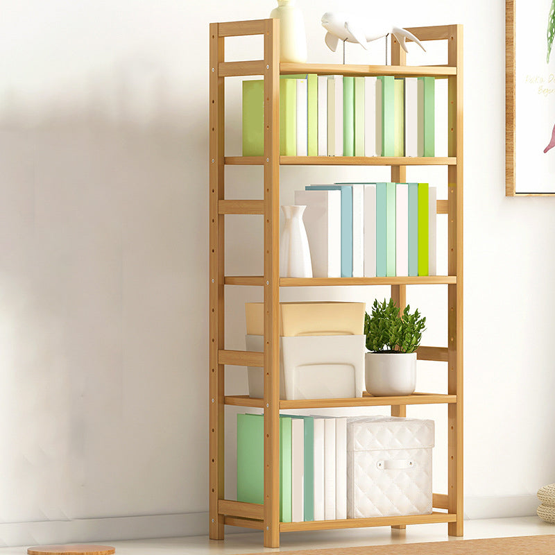 Etagere Contemporary Bookshelf Vertical Open Bamboo Shelf Bookcase for Home 19.7"L x 9.8"W x 49.2"H Wood Clearhalo 'Bookcases' 'furn' 'furn_bookcases' 'Furniture' 'Office Furniture' 6343123
