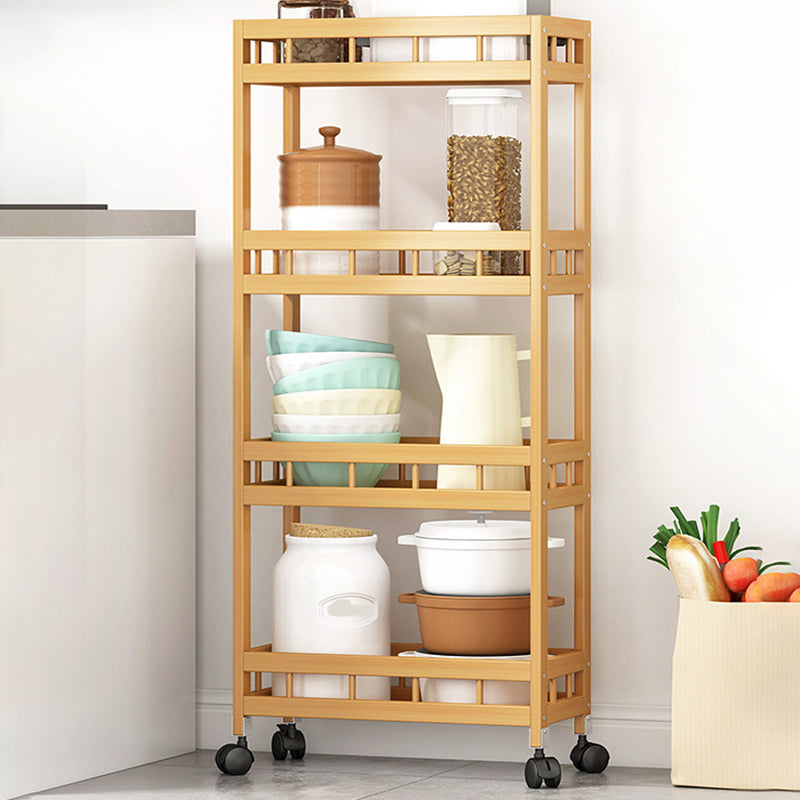 Etagere Contemporary Bookshelf Vertical Open Bamboo Shelf Bookcase for Home 16"L x 7"W x 38"H Wood Clearhalo 'Bookcases' 'furn' 'furn_bookcases' 'Furniture' 'Office Furniture' 6343127