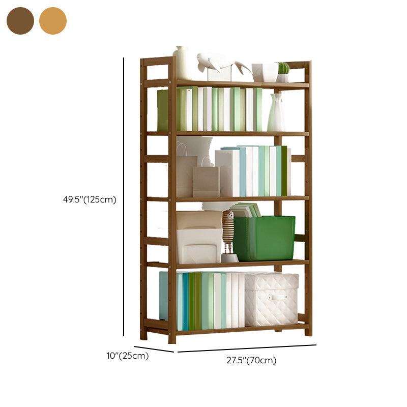 Etagere Contemporary Bookshelf Vertical Open Bamboo Shelf Bookcase for Home Clearhalo 'Bookcases' 'furn' 'furn_bookcases' 'Furniture' 'Office Furniture' 6343130
