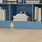 Floor Closed Back Bookshelf Modern Engineered Wood Shelf Bookcase for Home