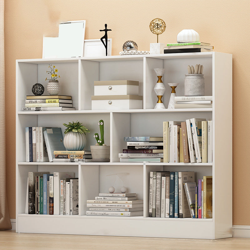 Floor Closed Back Bookshelf Modern Engineered Wood Shelf Bookcase for Home