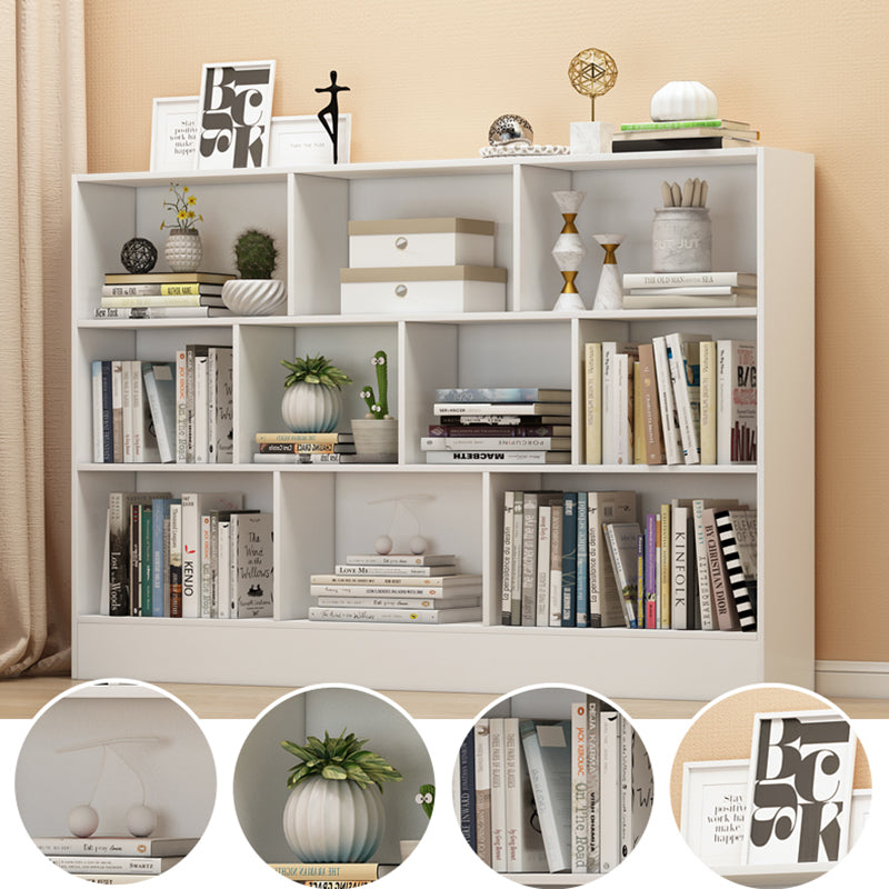 Floor Closed Back Bookshelf Modern Engineered Wood Shelf Bookcase for Home