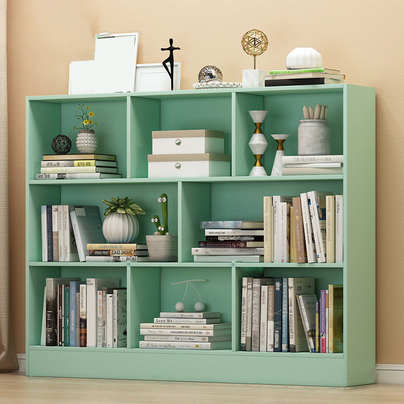 Floor Closed Back Bookshelf Modern Engineered Wood Shelf Bookcase for Home