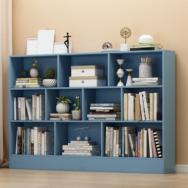 Floor Closed Back Bookshelf Modern Engineered Wood Shelf Bookcase for Home