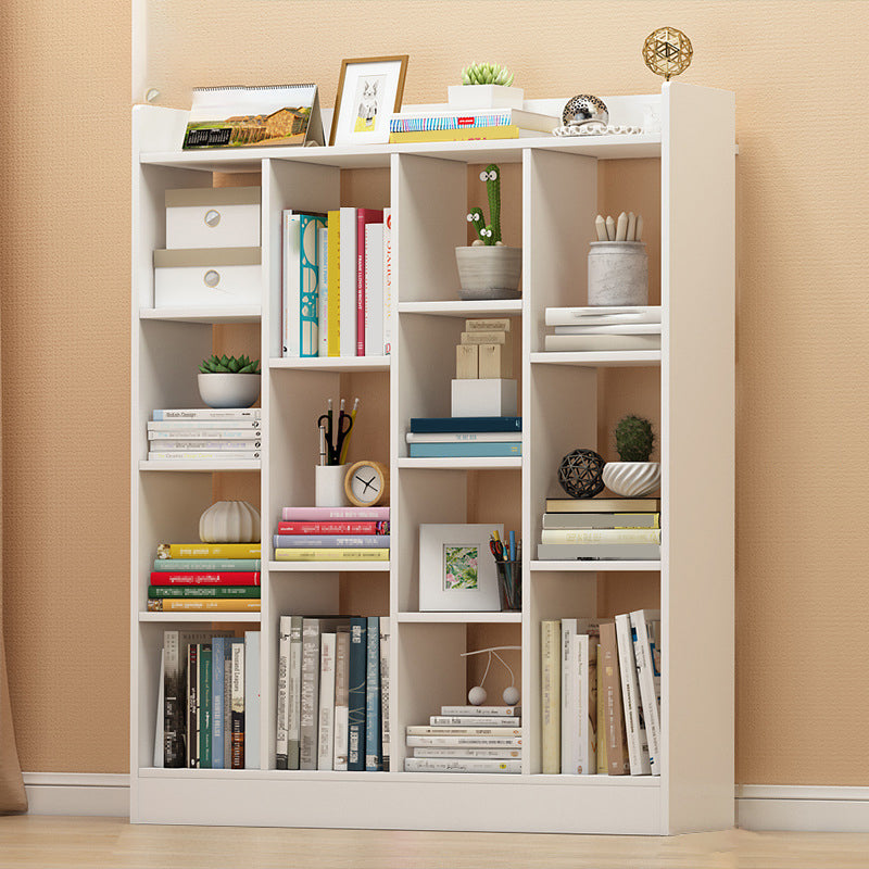 Floor Closed Back Bookshelf Modern Engineered Wood Shelf Bookcase for Home