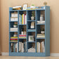 Floor Closed Back Bookshelf Modern Engineered Wood Shelf Bookcase for Home