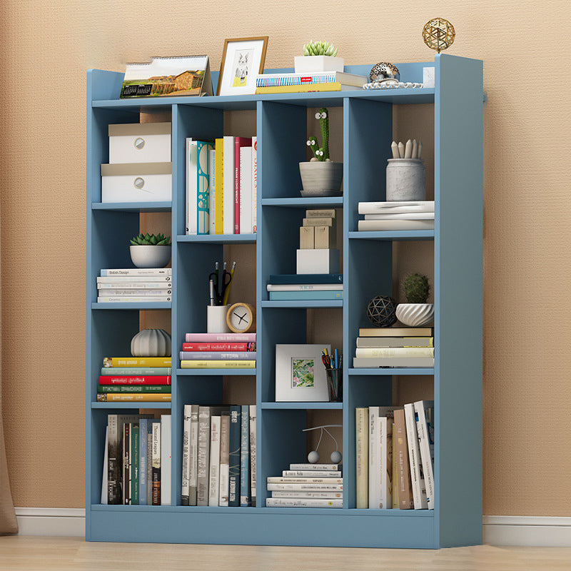 Floor Closed Back Bookshelf Modern Engineered Wood Shelf Bookcase for Home