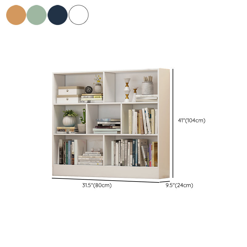 Floor Closed Back Bookshelf Modern Engineered Wood Shelf Bookcase for Home