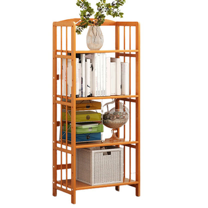 Modern Bamboo Floor Shelf Bookcase Open Etagere Bookshelf for Study Room