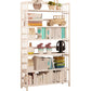 Modern Bamboo Floor Shelf Bookcase Open Etagere Bookshelf for Study Room