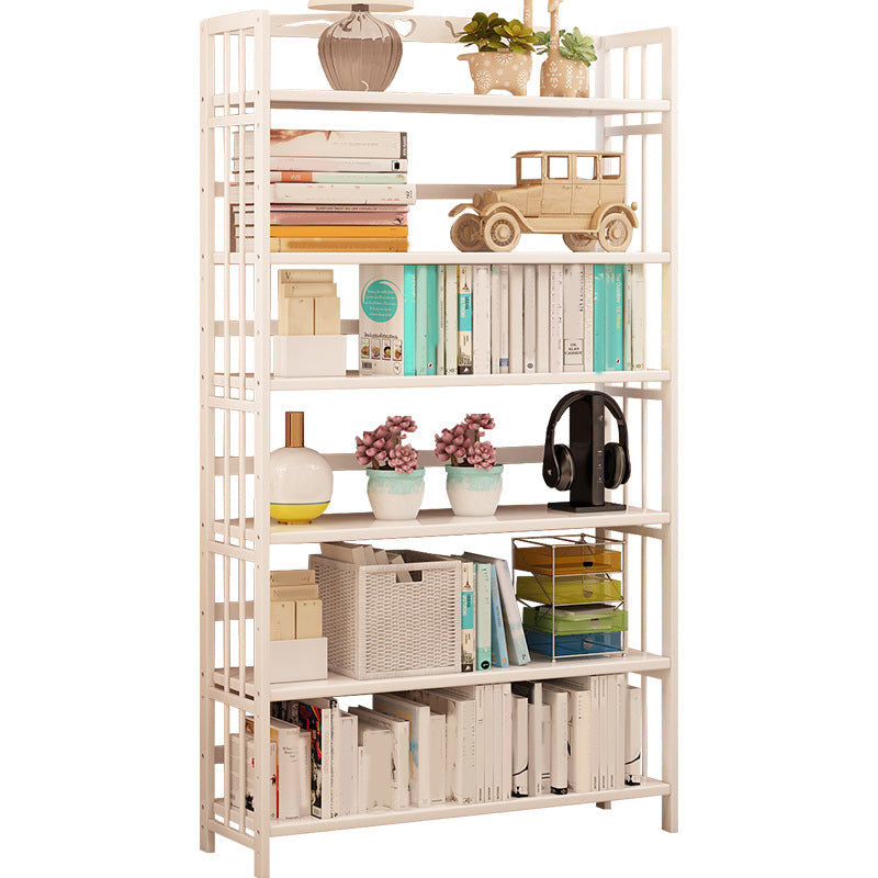 Modern Bamboo Floor Shelf Bookcase Open Etagere Bookshelf for Study Room
