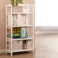 Modern Bamboo Floor Shelf Bookcase Open Etagere Bookshelf for Study Room