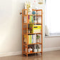 Modern Bamboo Floor Shelf Bookcase Open Etagere Bookshelf for Study Room