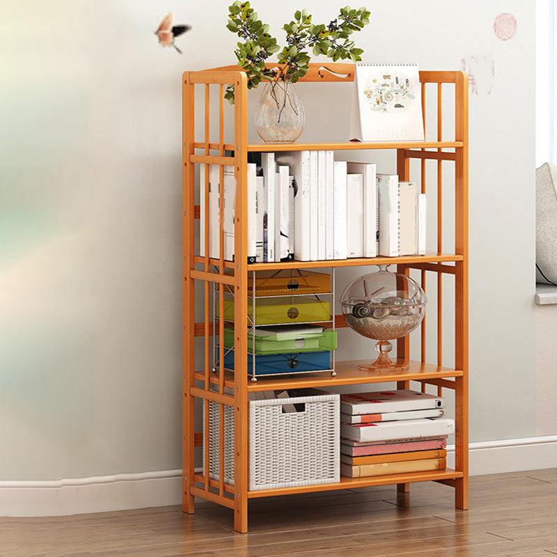 Modern Bamboo Floor Shelf Bookcase Open Etagere Bookshelf for Study Room