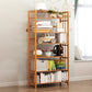 Modern Bamboo Floor Shelf Bookcase Open Etagere Bookshelf for Study Room