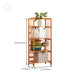 Modern Bamboo Floor Shelf Bookcase Open Etagere Bookshelf for Study Room
