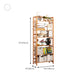 Modern Bamboo Floor Shelf Bookcase Open Etagere Bookshelf for Study Room