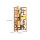 Modern Bamboo Floor Shelf Bookcase Open Etagere Bookshelf for Study Room