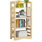 Etagere Vertical Modern Book Shelf Natural Wooden Shelf Bookcase for Study Room 23.5"L x 11.8"W x 48.4"H Wood Clearhalo 'Bookcases' 'furn' 'furn_bookcases' 'Furniture' 'Office Furniture' 6343382