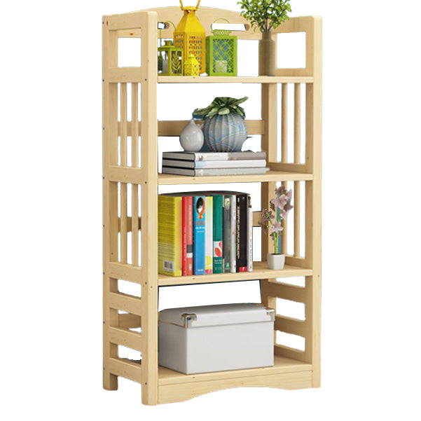 Etagere Vertical Modern Book Shelf Natural Wooden Shelf Bookcase for Study Room 23.5"L x 11.8"W x 48.4"H Wood Clearhalo 'Bookcases' 'furn' 'furn_bookcases' 'Furniture' 'Office Furniture' 6343382
