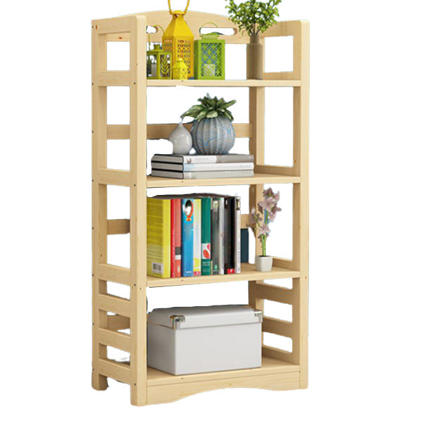 Etagere Vertical Modern Book Shelf Natural Wooden Shelf Bookcase for Study Room 23.5"L x 11.8"W x 48.4"H Light Wood Clearhalo 'Bookcases' 'furn' 'furn_bookcases' 'Furniture' 'Office Furniture' 6343385