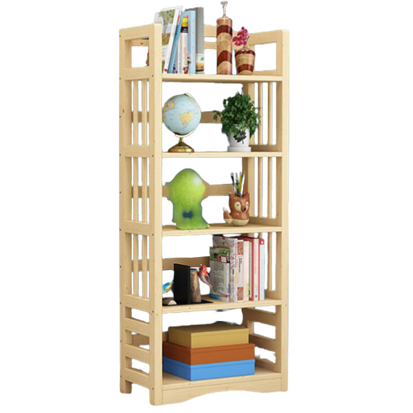 Etagere Vertical Modern Book Shelf Natural Wooden Shelf Bookcase for Study Room 31"L x 12"W x 61"H Wood Clearhalo 'Bookcases' 'furn' 'furn_bookcases' 'Furniture' 'Office Furniture' 6343389