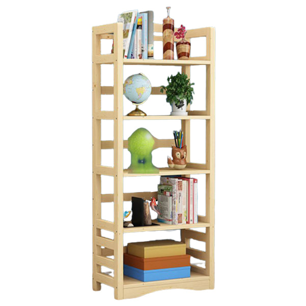 Etagere Vertical Modern Book Shelf Natural Wooden Shelf Bookcase for Study Room 31"L x 12"W x 61"H Light Wood Clearhalo 'Bookcases' 'furn' 'furn_bookcases' 'Furniture' 'Office Furniture' 6343392