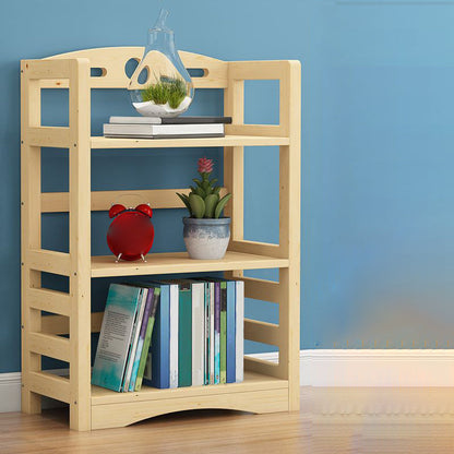 Etagere Vertical Modern Book Shelf Natural Wooden Shelf Bookcase for Study Room 23.5"L x 9.4"W x 35.8"H Light Wood Clearhalo 'Bookcases' 'furn' 'furn_bookcases' 'Furniture' 'Office Furniture' 6343395