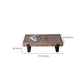 Solid Wood Sled Coffee Cocktail Table in Brown of 17.7" High