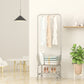 Stainless Steel Free Standing Hall Tree with Storage Basket Hall Stand for Living Room Silver Clear Clearhalo 'Entry & Mudroom Furniture' 'furn' 'furn_hall_tree_coat_racks' 'Furniture' 'Hall Trees & Coat Racks' 'hall_tree_coat_racks' 6344021