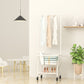 Stainless Steel Free Standing Hall Tree with Storage Basket Hall Stand for Living Room White-Black Clearhalo 'Entry & Mudroom Furniture' 'furn' 'furn_hall_tree_coat_racks' 'Furniture' 'Hall Trees & Coat Racks' 'hall_tree_coat_racks' 6344023