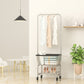 Stainless Steel Free Standing Hall Tree with Storage Basket Hall Stand for Living Room Black-Silver Clearhalo 'Entry & Mudroom Furniture' 'furn' 'furn_hall_tree_coat_racks' 'Furniture' 'Hall Trees & Coat Racks' 'hall_tree_coat_racks' 6344024