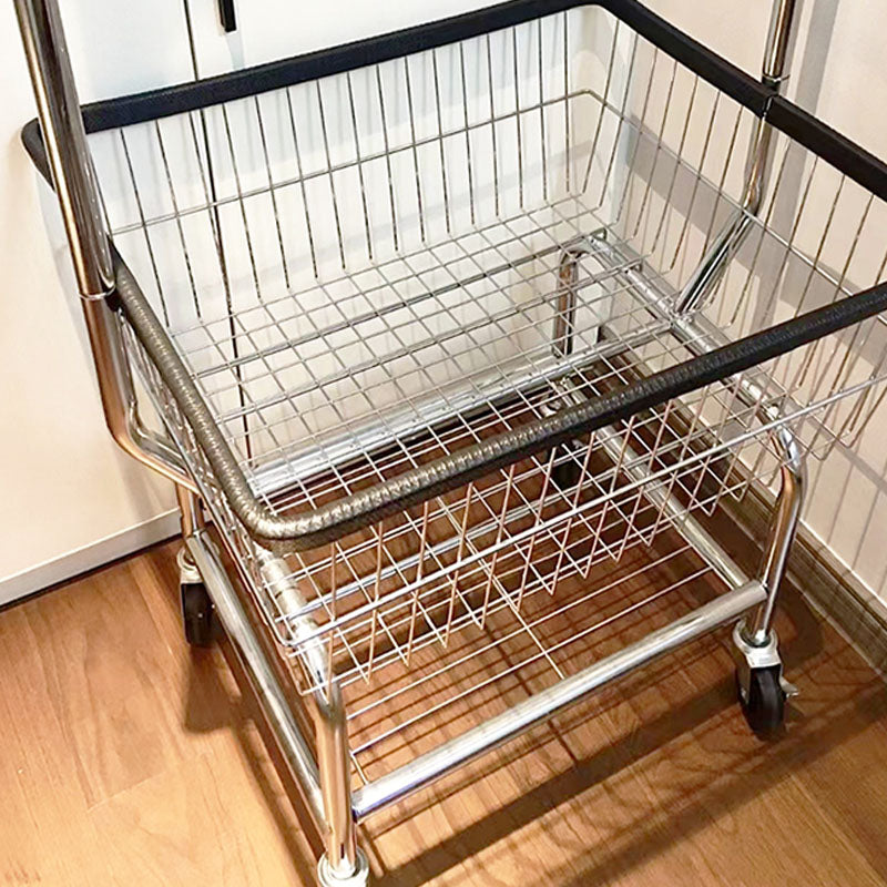 Stainless Steel Free Standing Hall Tree with Storage Basket Hall Stand for Living Room Clearhalo 'Entry & Mudroom Furniture' 'furn' 'furn_hall_tree_coat_racks' 'Furniture' 'Hall Trees & Coat Racks' 'hall_tree_coat_racks' 6344029