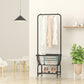 Stainless Steel Free Standing Hall Tree with Storage Basket Hall Stand for Living Room Black Clear Clearhalo 'Entry & Mudroom Furniture' 'furn' 'furn_hall_tree_coat_racks' 'Furniture' 'Hall Trees & Coat Racks' 'hall_tree_coat_racks' 6344034